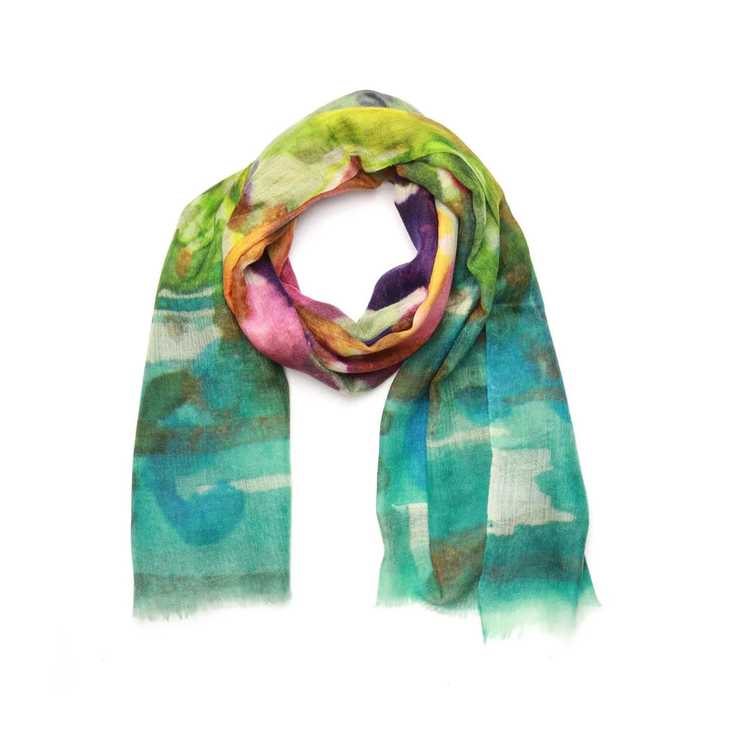 Wearable art scarf the silk collection watercolor