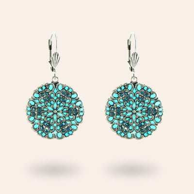 Au Bout des Reves FLORAL EARRINGS aqua