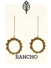 Load image into Gallery viewer, Rancho gold large scalloped ring on straight hook earring
