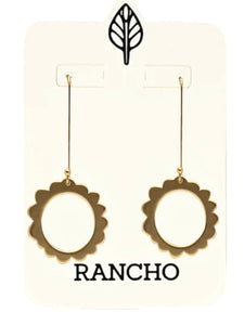 Rancho gold large scalloped ring on straight hook earring