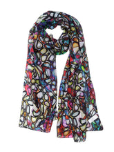 Load image into Gallery viewer, Wearable art scarf the silk kaleidoscope
