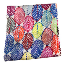 Load image into Gallery viewer, Art embroidery scarf merino wool autumn leaves

