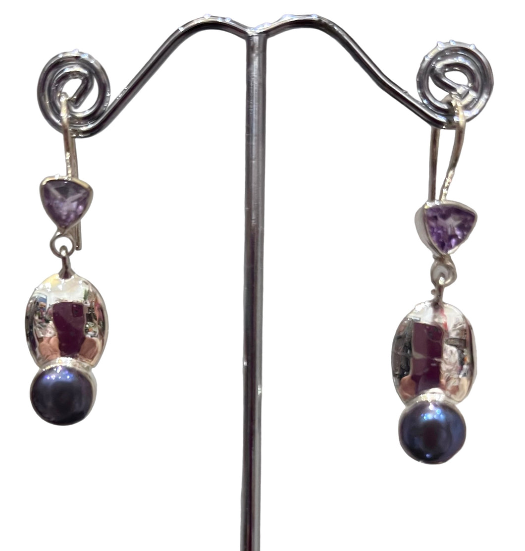 Lapis sterling silver earrings