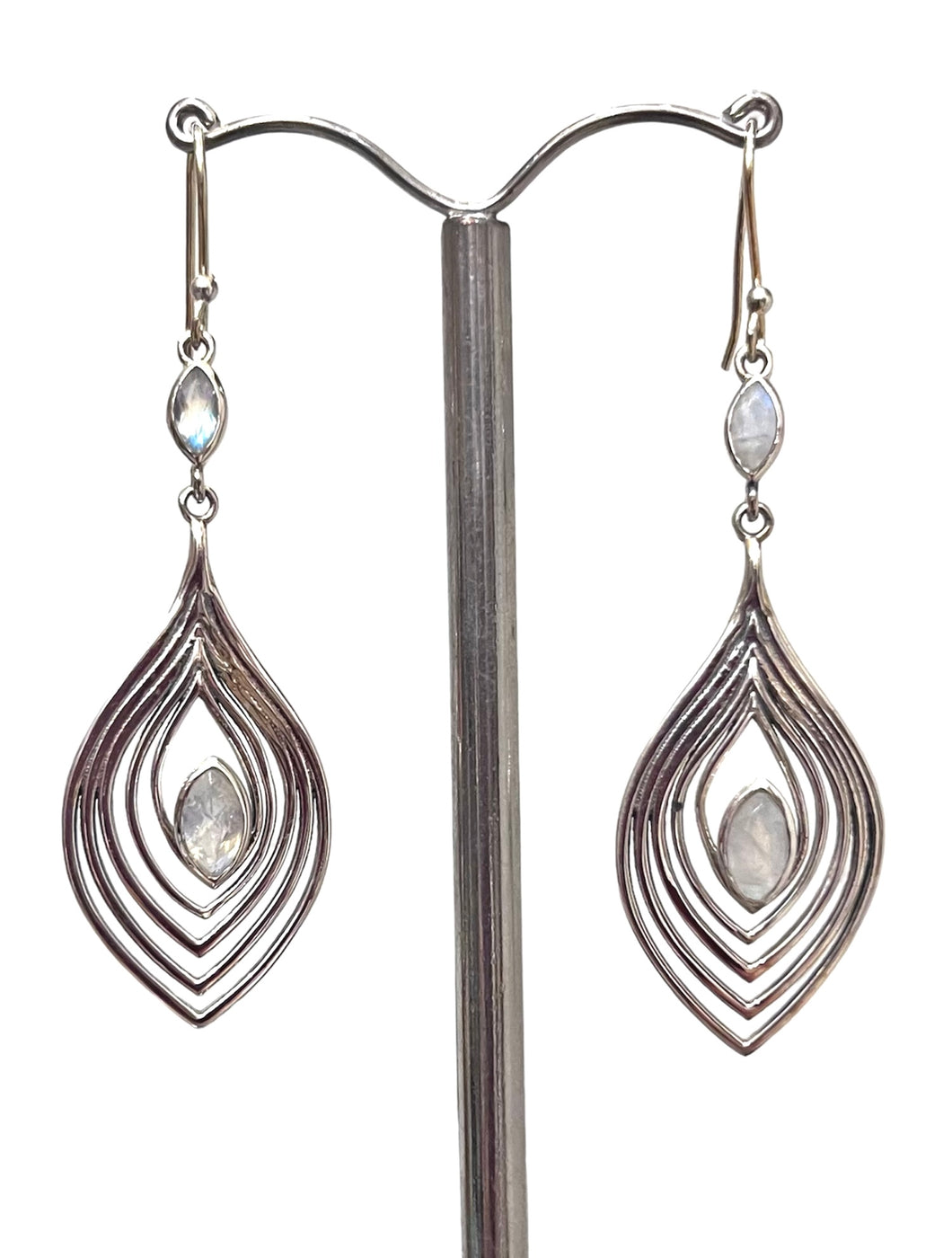Moonstone sterling silver drop earrings