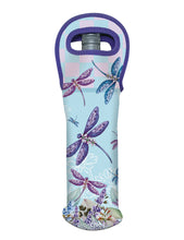 Load image into Gallery viewer, LP wine holder lavender dragonflies
