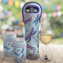 Load image into Gallery viewer, LP wine holder lavender dragonflies
