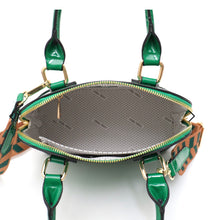 Load image into Gallery viewer, Vera May shiny Vegan leather patent green Crossbody Handbag
