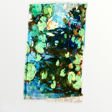 Load image into Gallery viewer, Art Cotton scarf water lilies Monet
