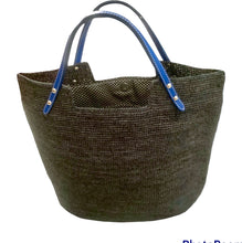 Load image into Gallery viewer, Le  Panier Vicky Grey / Blue Handle 39cm x 42cm
