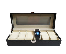 Load image into Gallery viewer, Faux leather watch box black
