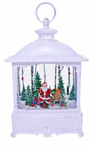 Lantern White Santa Bench