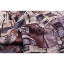 Load image into Gallery viewer, Wearable art scarf merino wool silk river city
