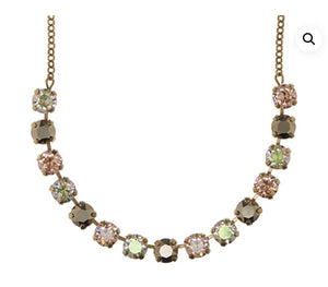 GOLD & LUMINOUS GREEN FRENCH CRYSTAL NECKLACE
