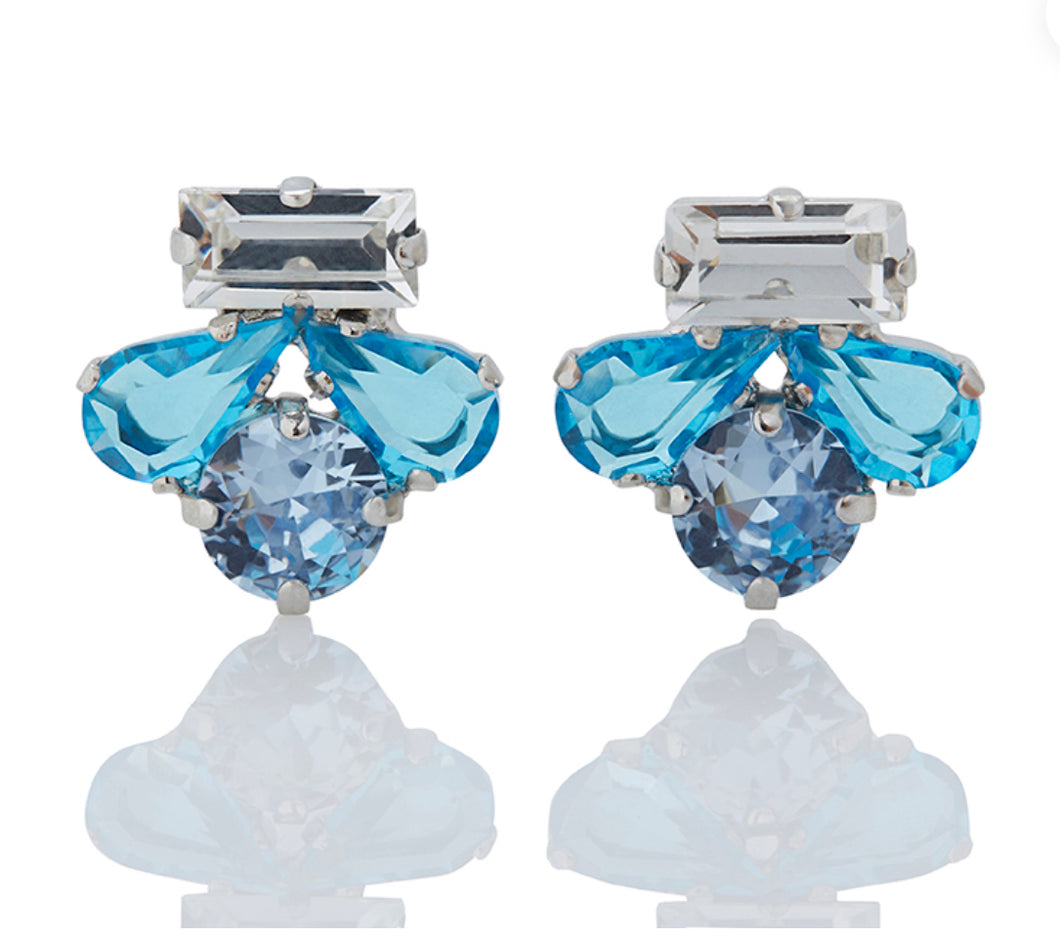 SAVOY BLUE MARQUIS & TEARDROP CRYSTAL STUD