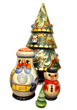Load image into Gallery viewer, Christmas tree nesting doll 14cm 4 piece
