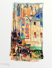 Load image into Gallery viewer, Art cotton  scarf  French town
