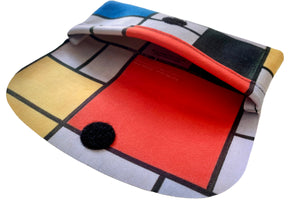 Velour glasses case composition of colours Piet Mondrian