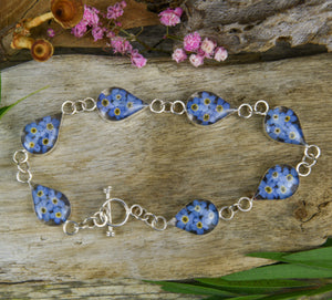San Marco Flower resin bracelet drops, forget me not