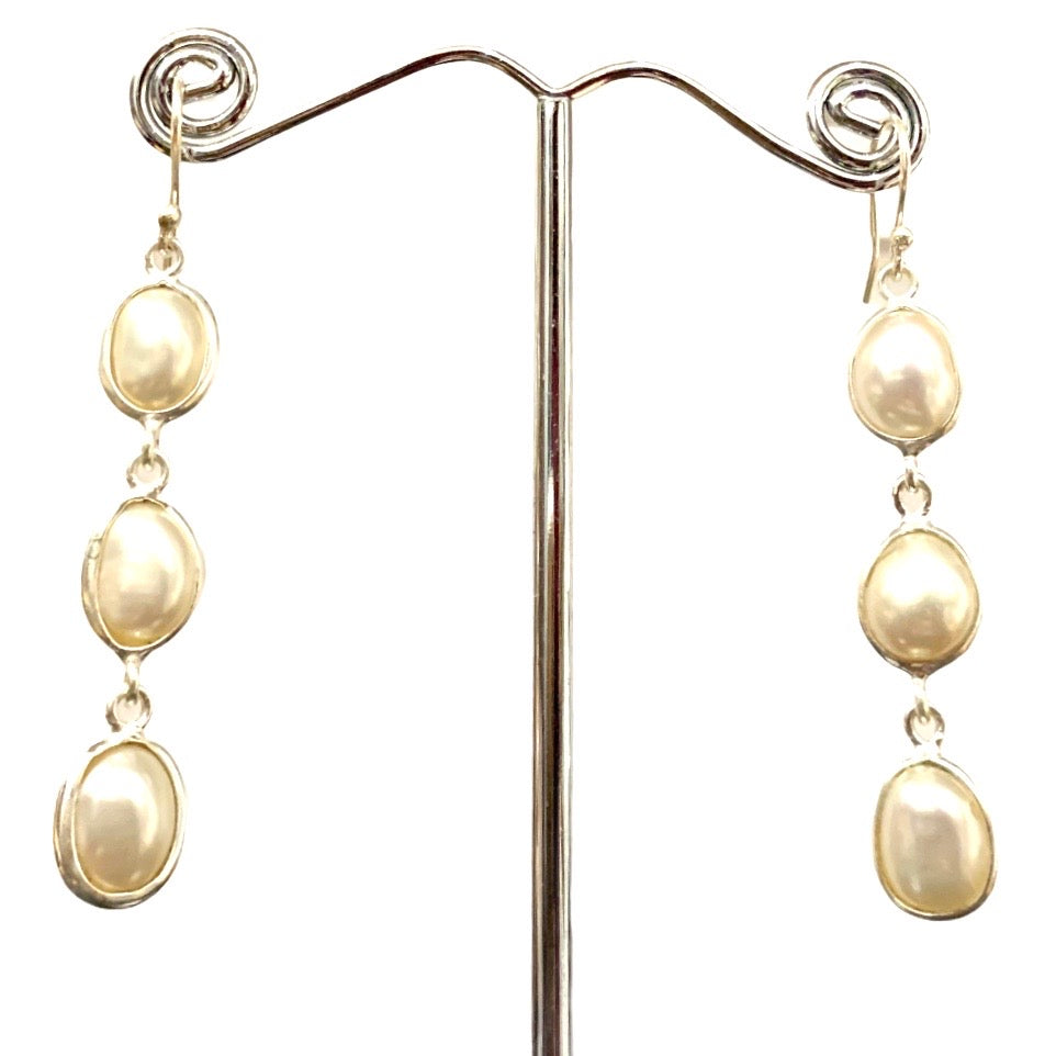 earrings Pearl drop sterling silver