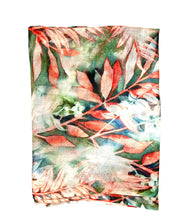 Load image into Gallery viewer, Wearable art scarf merino wool silk bush flowers
