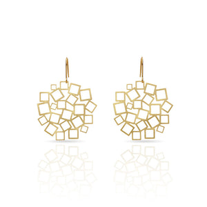 Squared square drop earrings