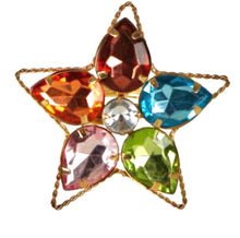 Load image into Gallery viewer, MULTI COLOURED JEWELLED STAR NAPKIN RING
