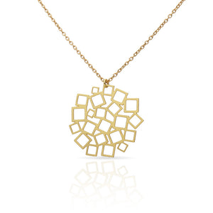 Squared square pendant necklace.