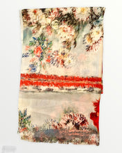Load image into Gallery viewer, Art Cotton scarf  floral brush strokes
