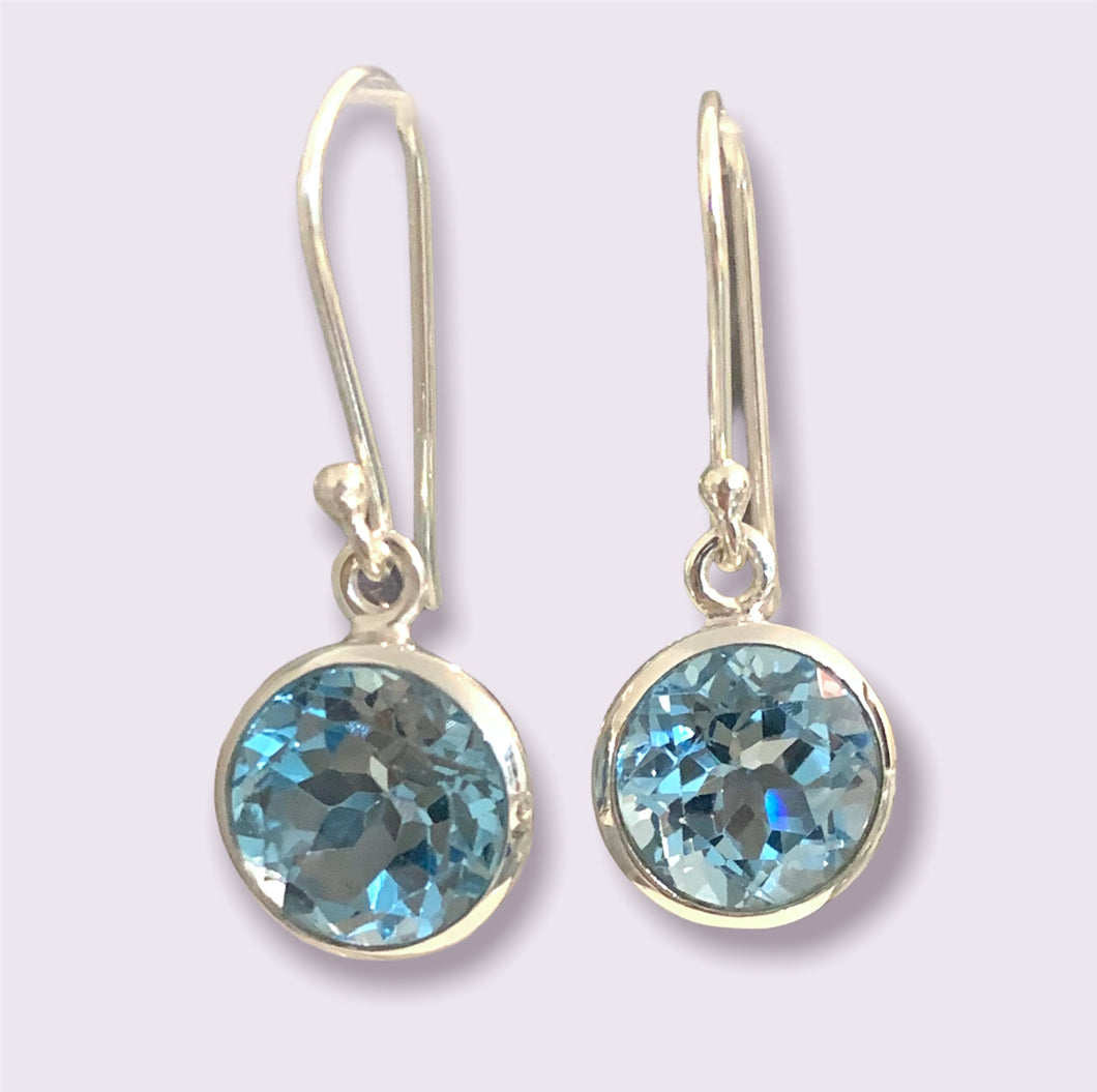 earrings blue  Topaz sterling silver