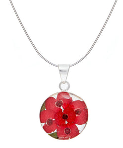 San Marco Flower resin necklace oval  small, rose petals