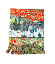 Load image into Gallery viewer, Cashmere luxurious art poppy field
