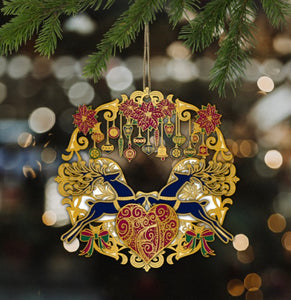 Brass gold plated three -dimensional Christmas ornaments