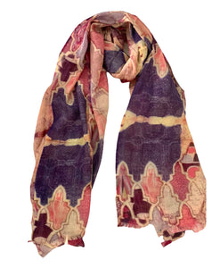 Wearable art scarf merino wool silk illusions