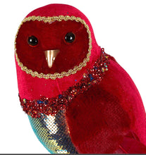 Load image into Gallery viewer, ROYAL SCARLET DECORATIVE OWL SMALL
