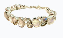 Load image into Gallery viewer, Stone sterling silver bracelet moonstone
