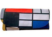 Load image into Gallery viewer, Velour glasses case composition of colours Piet Mondrian
