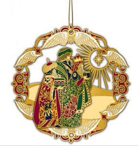 Brass gold plated three -dimensional Christmas ornaments
