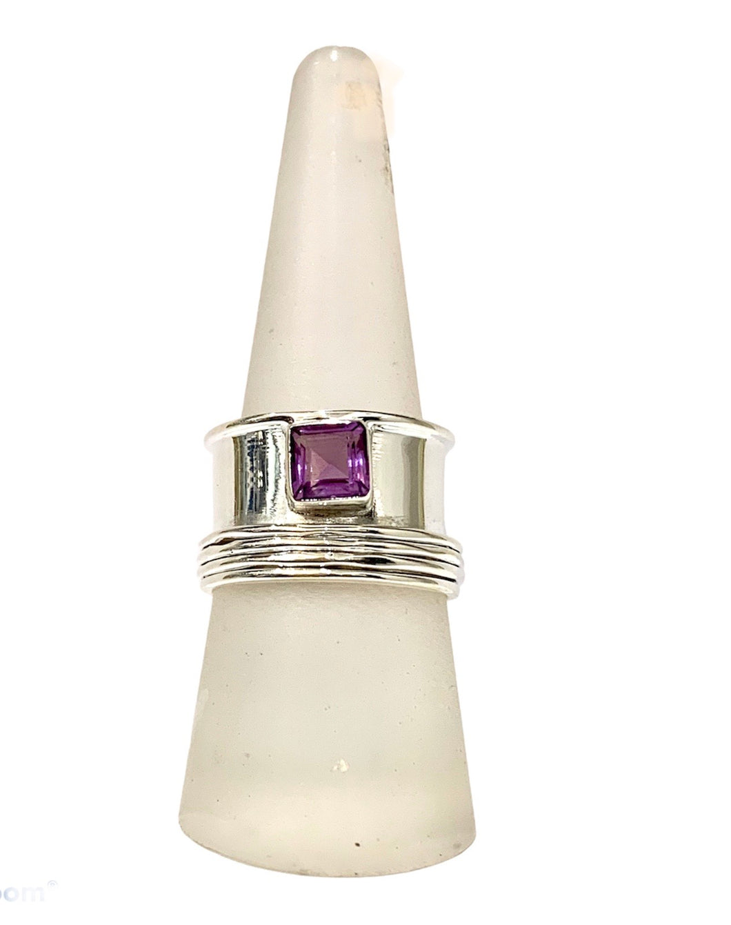 Spinner ring amethyst and silver style 0019