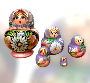 Babushka doll Floral Artistic 5 set
