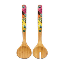 Load image into Gallery viewer, LP Bamboo salad servers sunflower
