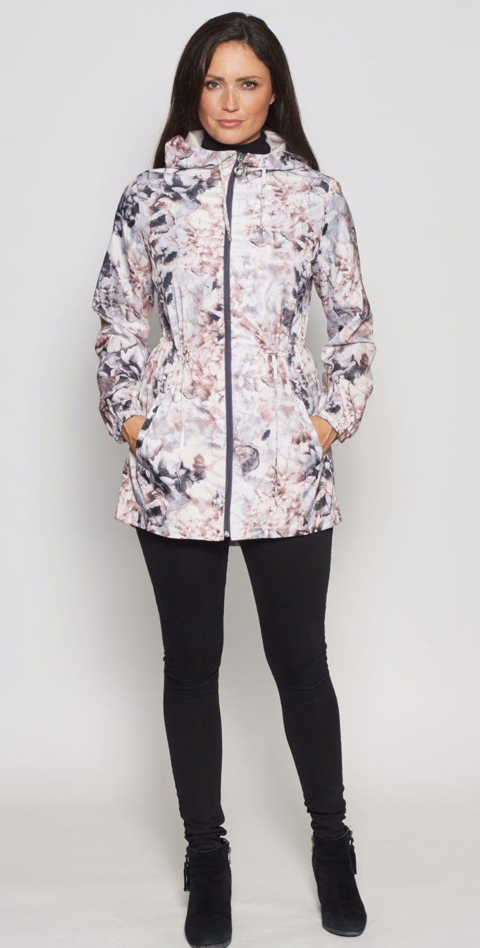 Lightweight raincoat jacket floral