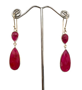 earrings Ruby and sterling silver