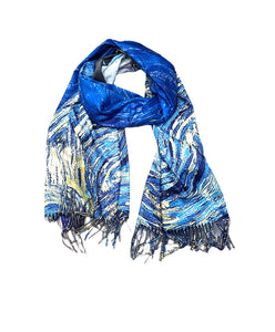 Cashmere luxurious art scarf starry night