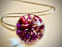 Load image into Gallery viewer, Resin sterling silver necklace heather
