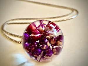 Resin sterling silver necklace heather
