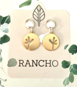 Rancho silver stud gold seedling earrings
