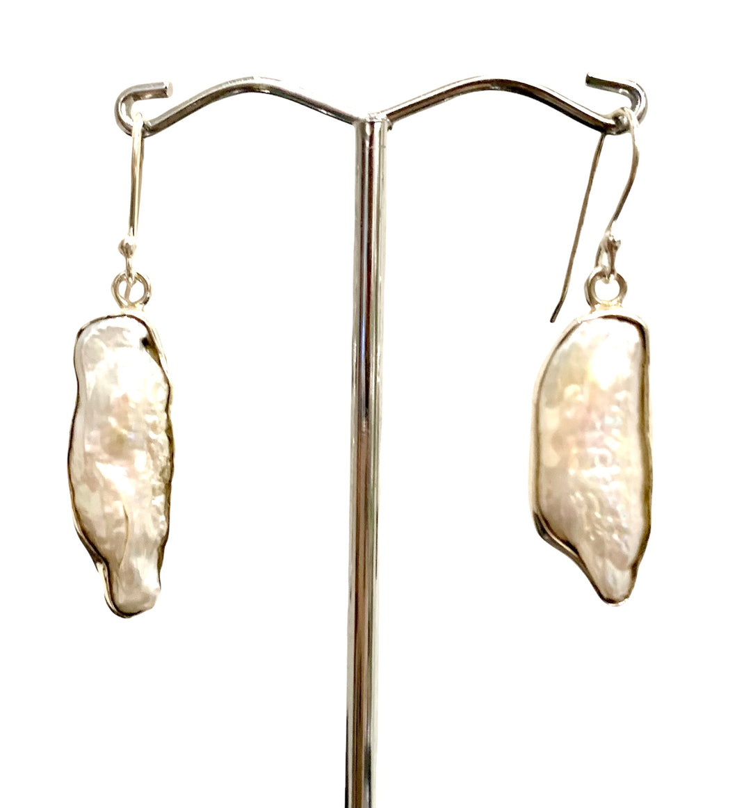 Freshwater pearl sterling silver earrings