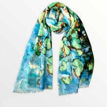 Load image into Gallery viewer, Art Cotton scarf water lilies Monet
