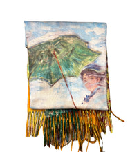 Load image into Gallery viewer, Cashmere luxurious art scarf lady with umbrella
