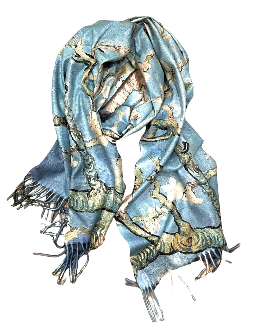 Cashmere luxurious art scarf blossom